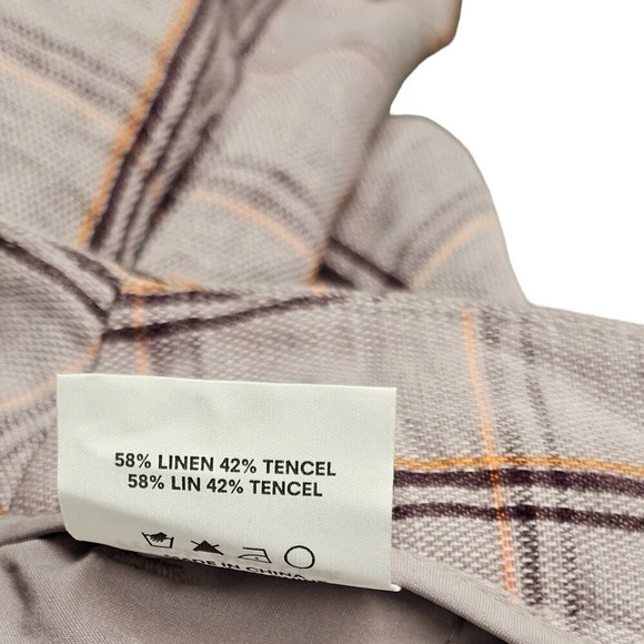 Frank & Oak Womens Linen Lyocell Plaid High Rise Shorts Size 4 - Picture 6 of 8